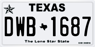 TX license plate DWB1687