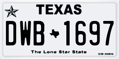 TX license plate DWB1697