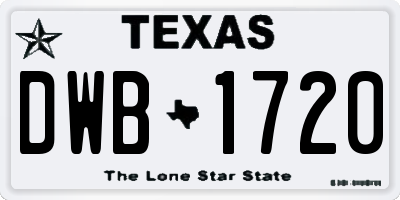 TX license plate DWB1720