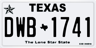 TX license plate DWB1741