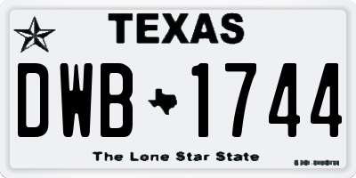TX license plate DWB1744