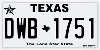 TX license plate DWB1751