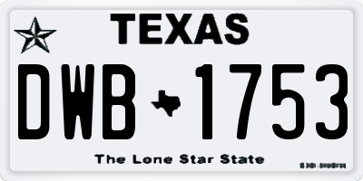 TX license plate DWB1753