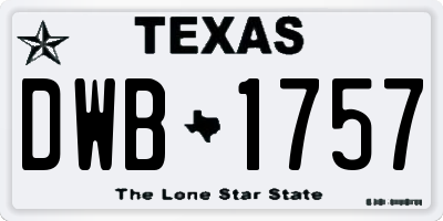 TX license plate DWB1757