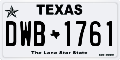 TX license plate DWB1761
