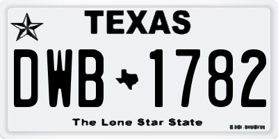 TX license plate DWB1782