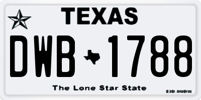 TX license plate DWB1788