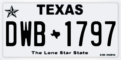 TX license plate DWB1797