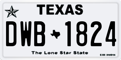 TX license plate DWB1824