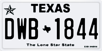 TX license plate DWB1844