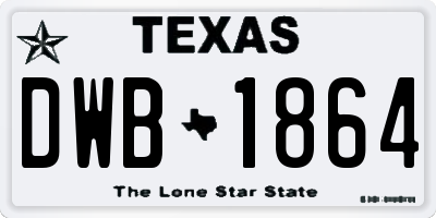TX license plate DWB1864