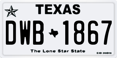 TX license plate DWB1867