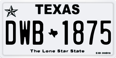 TX license plate DWB1875