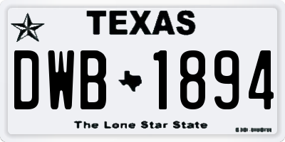 TX license plate DWB1894