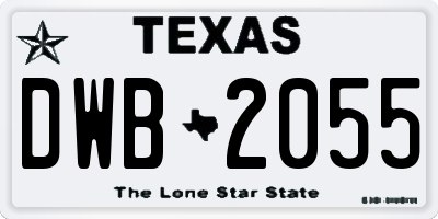 TX license plate DWB2055