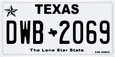 TX license plate DWB2069