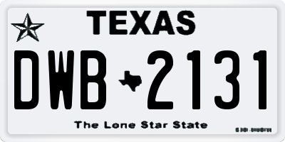 TX license plate DWB2131