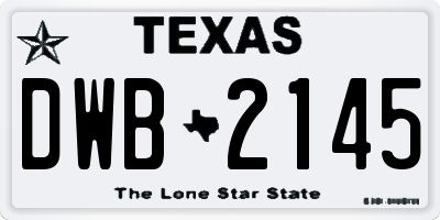 TX license plate DWB2145