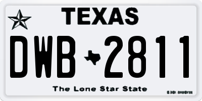 TX license plate DWB2811