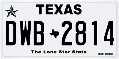 TX license plate DWB2814