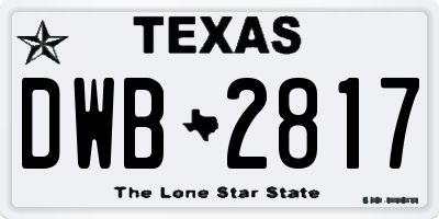 TX license plate DWB2817