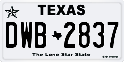 TX license plate DWB2837
