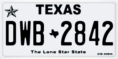 TX license plate DWB2842