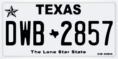 TX license plate DWB2857