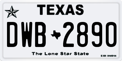 TX license plate DWB2890