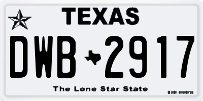TX license plate DWB2917