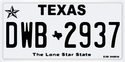 TX license plate DWB2937