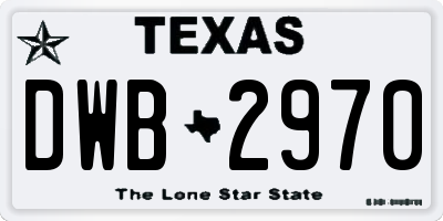 TX license plate DWB2970