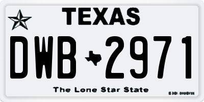 TX license plate DWB2971