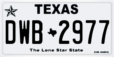 TX license plate DWB2977