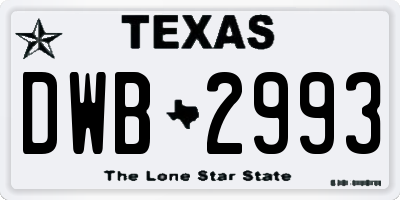 TX license plate DWB2993