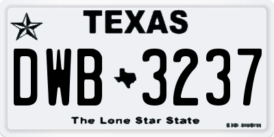 TX license plate DWB3237
