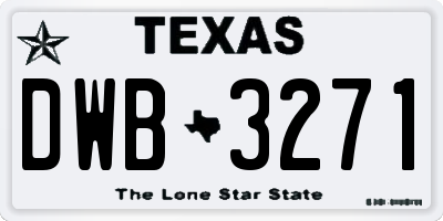 TX license plate DWB3271