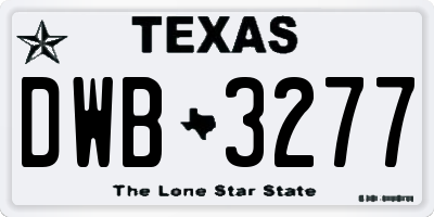 TX license plate DWB3277