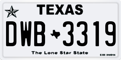 TX license plate DWB3319