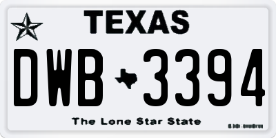 TX license plate DWB3394