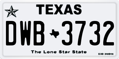 TX license plate DWB3732