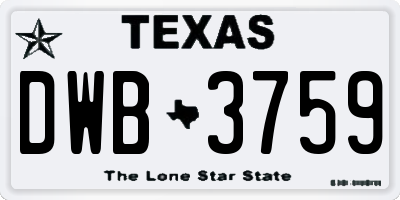 TX license plate DWB3759