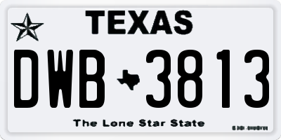 TX license plate DWB3813