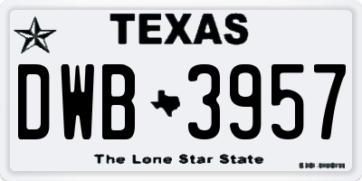 TX license plate DWB3957