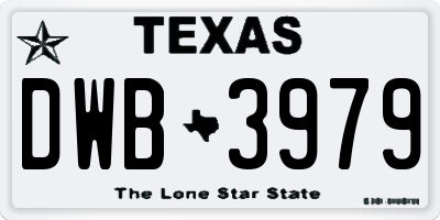 TX license plate DWB3979