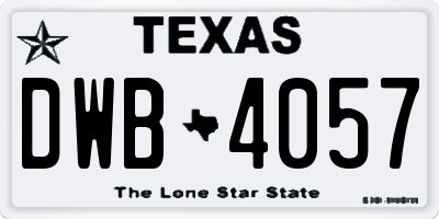 TX license plate DWB4057