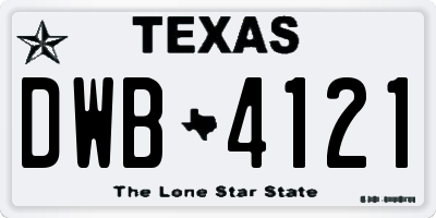 TX license plate DWB4121