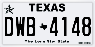 TX license plate DWB4148