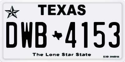 TX license plate DWB4153