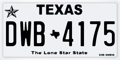 TX license plate DWB4175